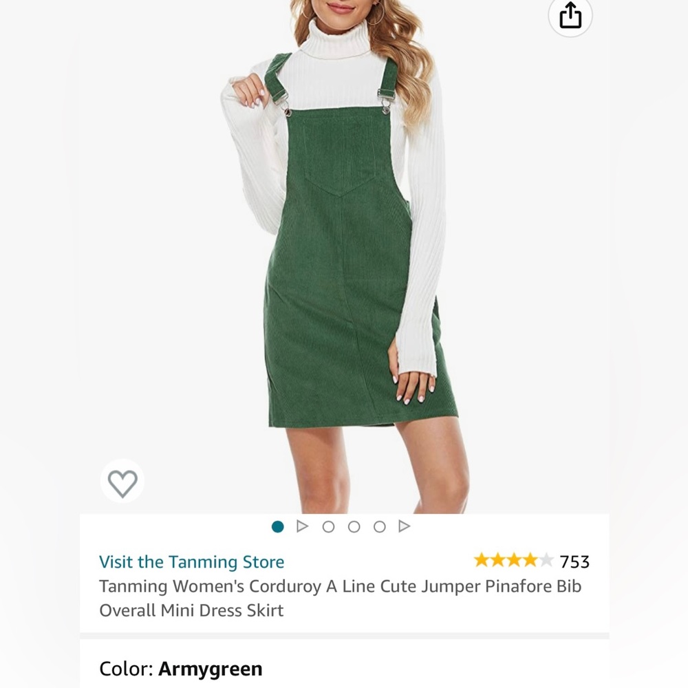 Women’s green corduroy jumper dress